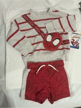 Marvel Red and Heather Gray Spider-Man Kids Costume Set